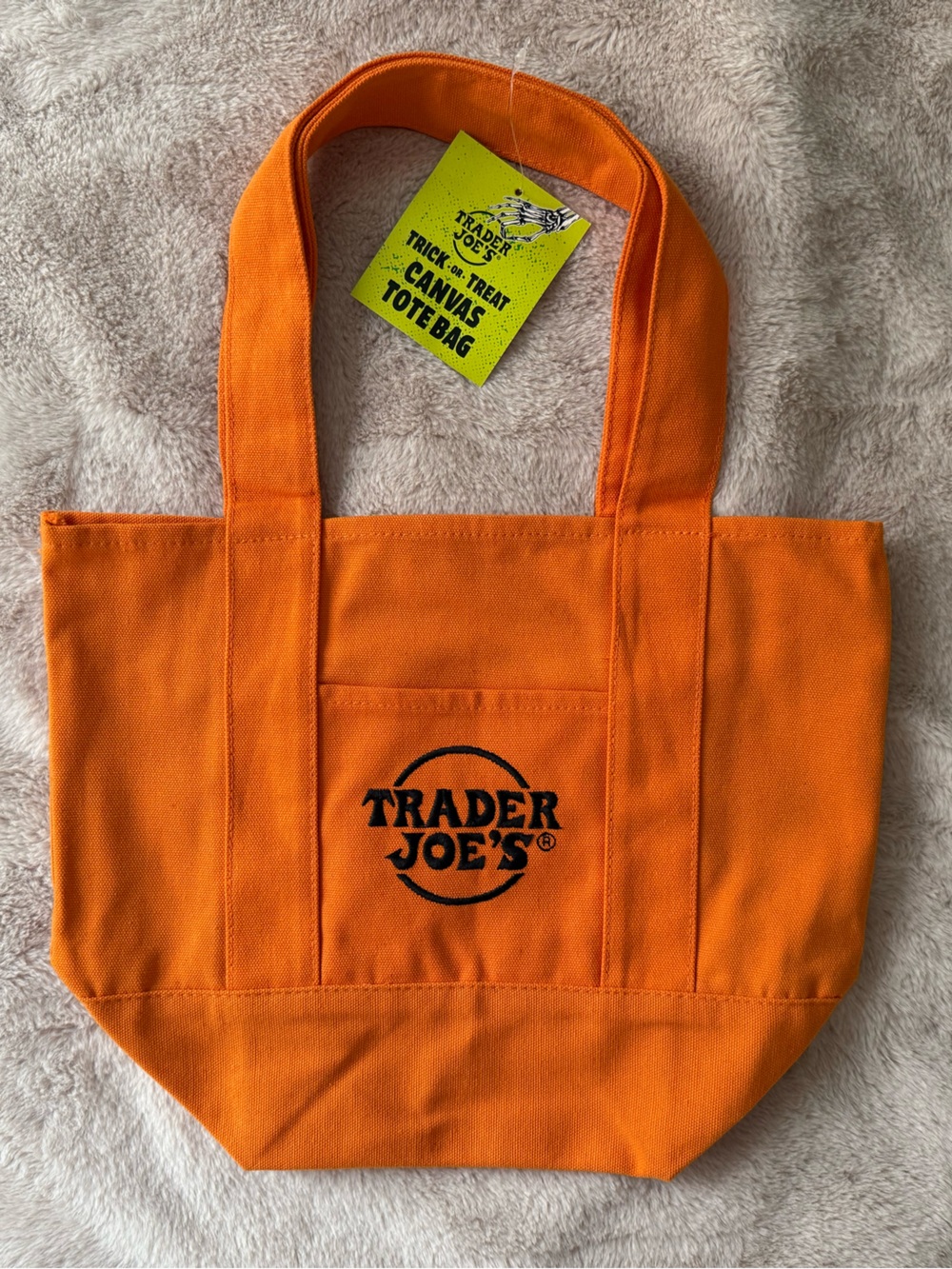 NWT Trader Joe’s Trick-or-Treat Mini Canvas Tote 🎃 {Orange}